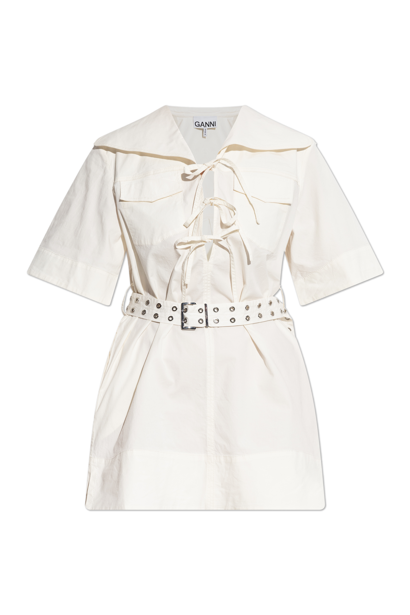 Cream Dress with belt Ganni - Vitkac AS